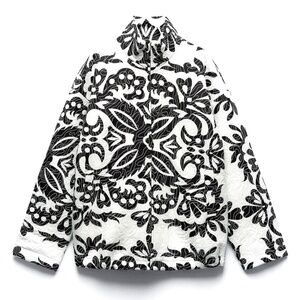 ZARA | NEW Retro Printed Quilted Zip Up Dual Pockets Comfy Oversized Jacket